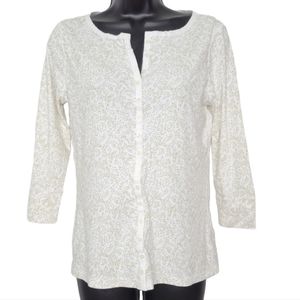 Eddie Bauer 100% cotton fitted 3/4 sleeve top